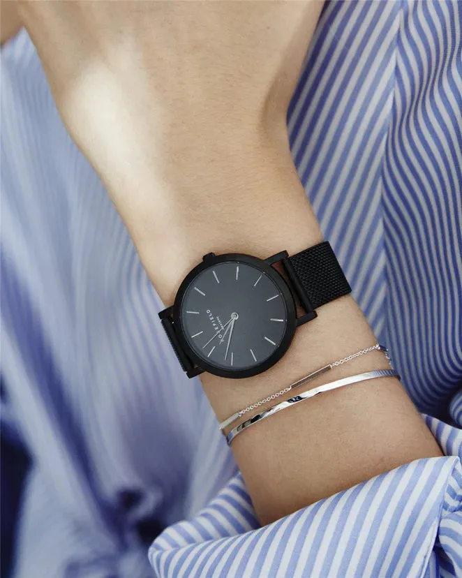 Rosefield Mercer Black Mesh Watch