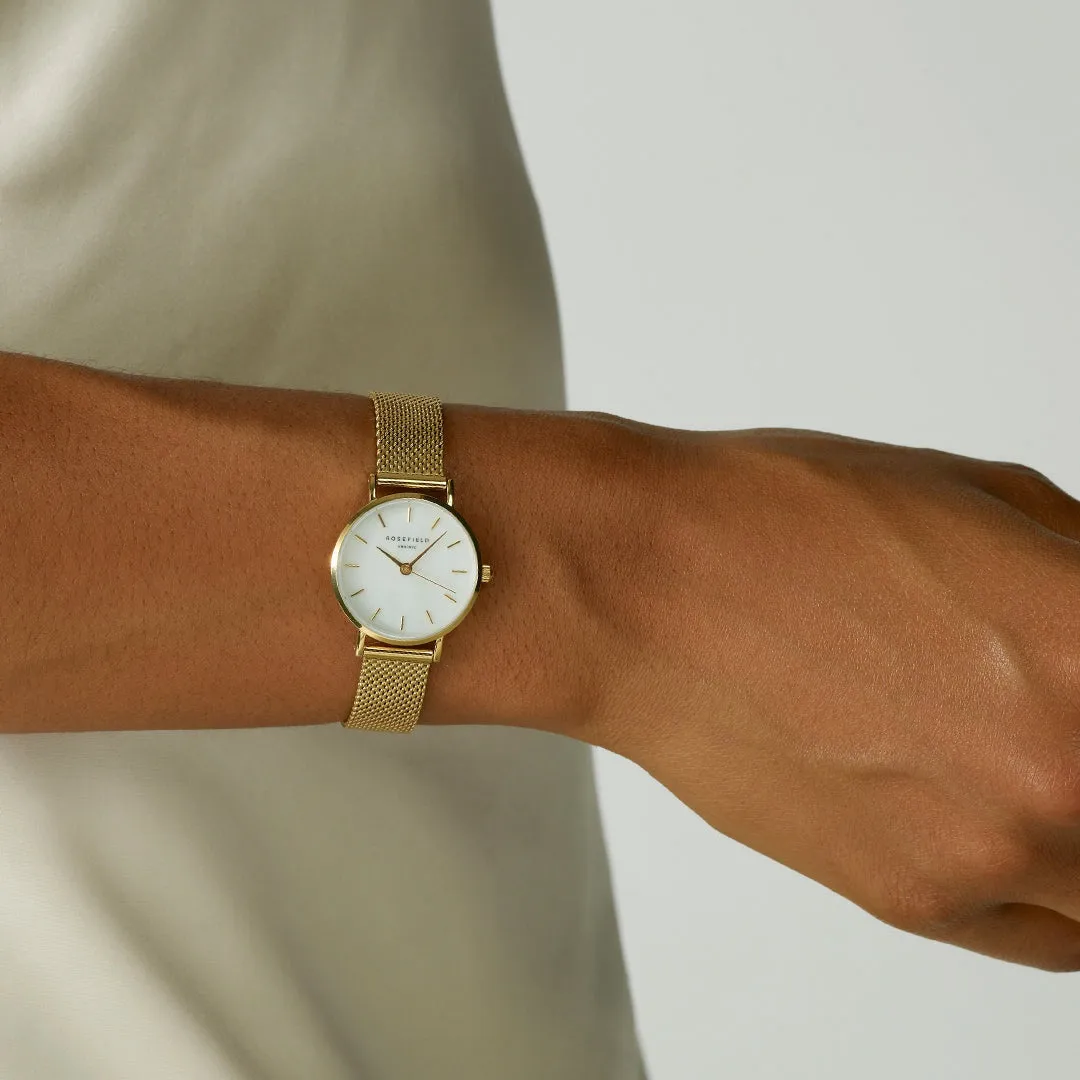 ROSEFIELD Small Edit Mesh Watch - Gold