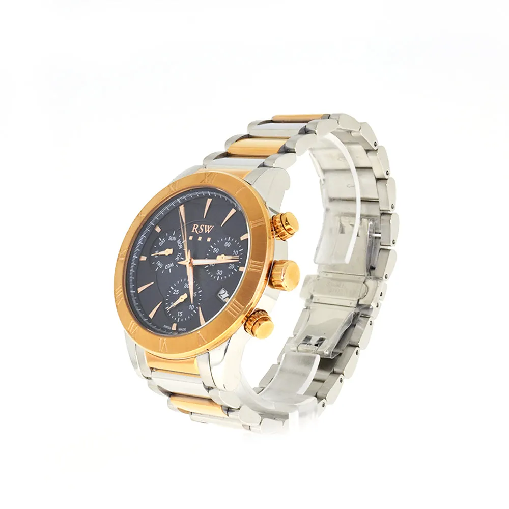 RSW Men's Stainless Steel Watch With Two-Tone RG & Silver Metal