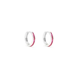 Ruby Baguette Hoop Earrings