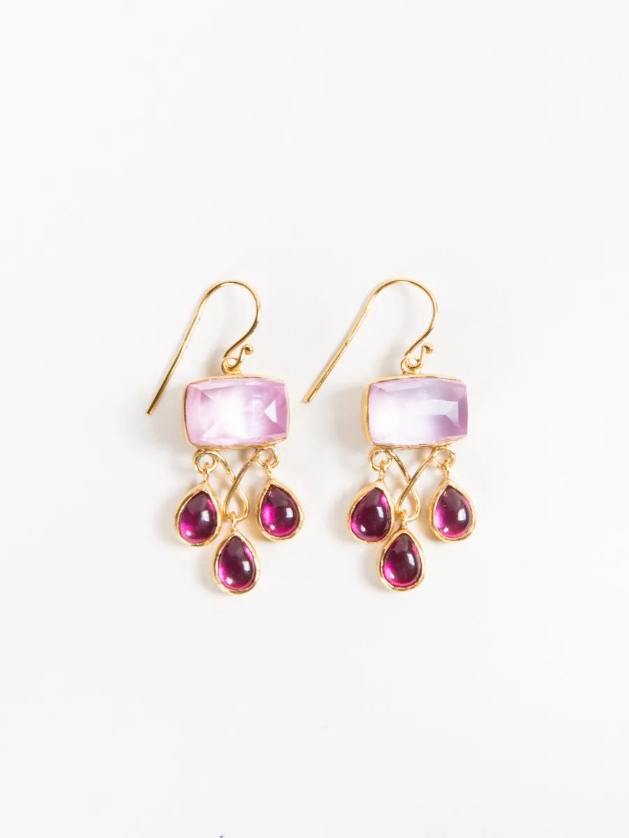 ruby chandelier earrings