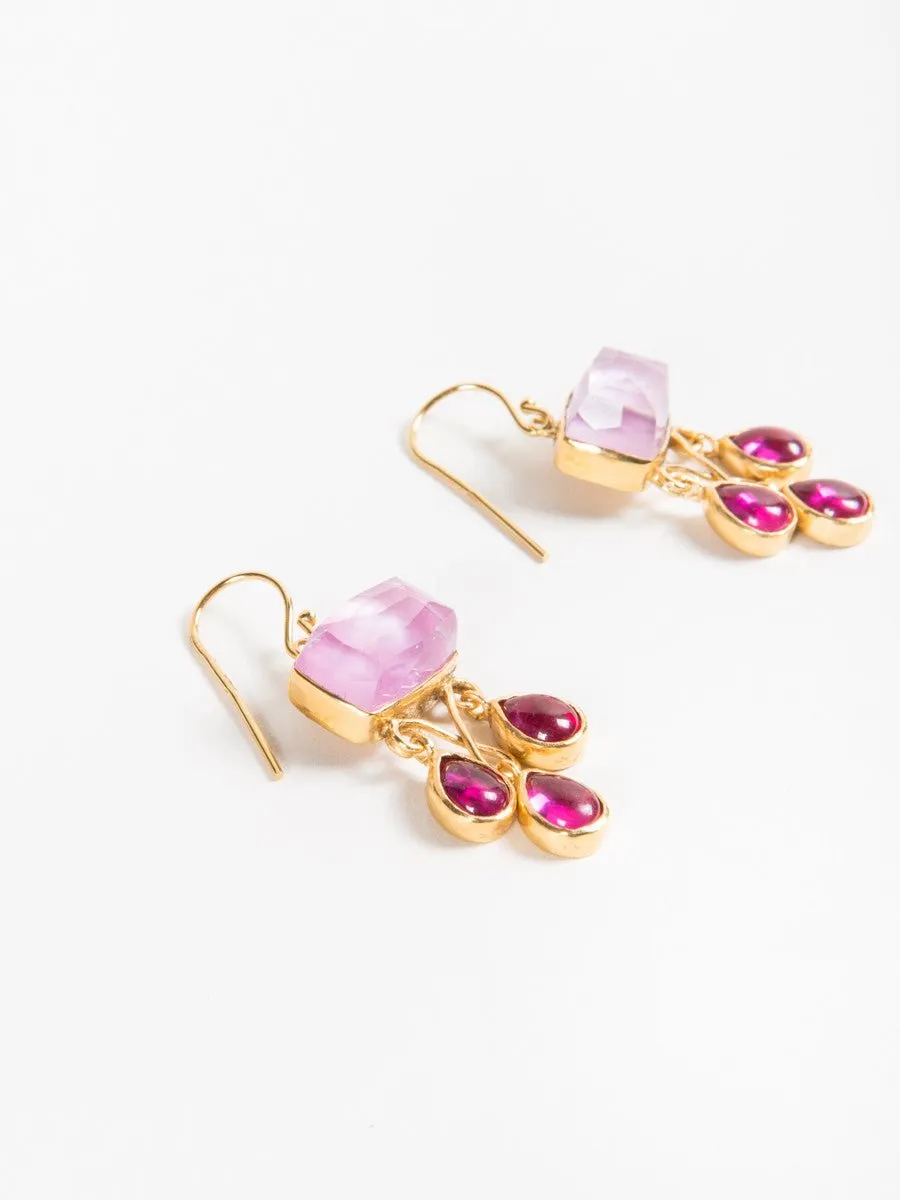 ruby chandelier earrings