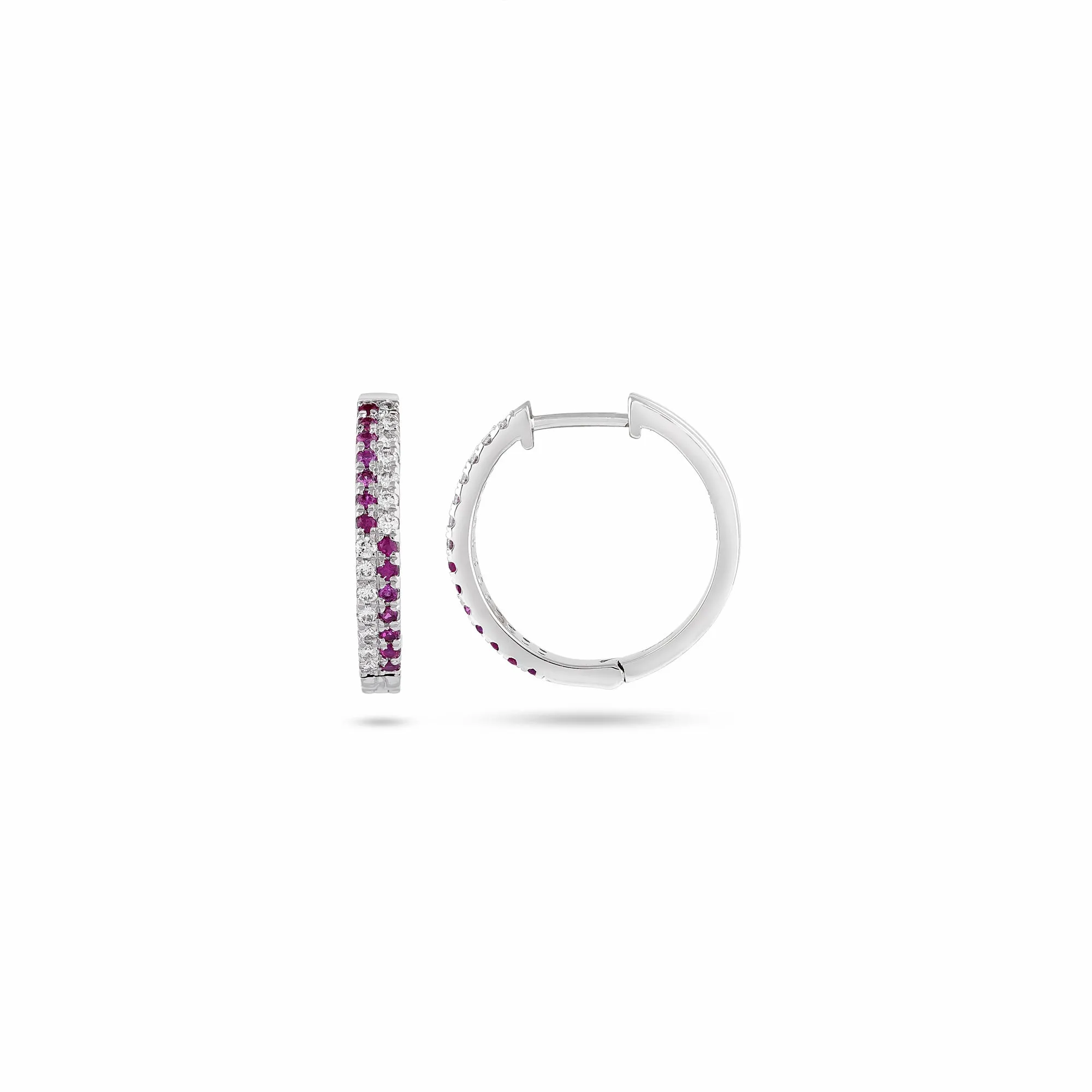 Ruby Diamond Hoop Earrings