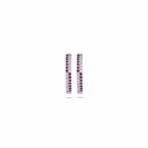 Ruby Diamond Hoop Earrings