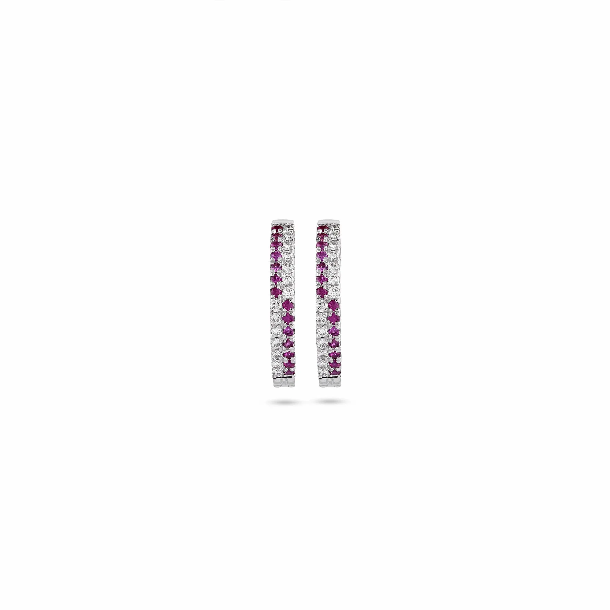 Ruby Diamond Hoop Earrings