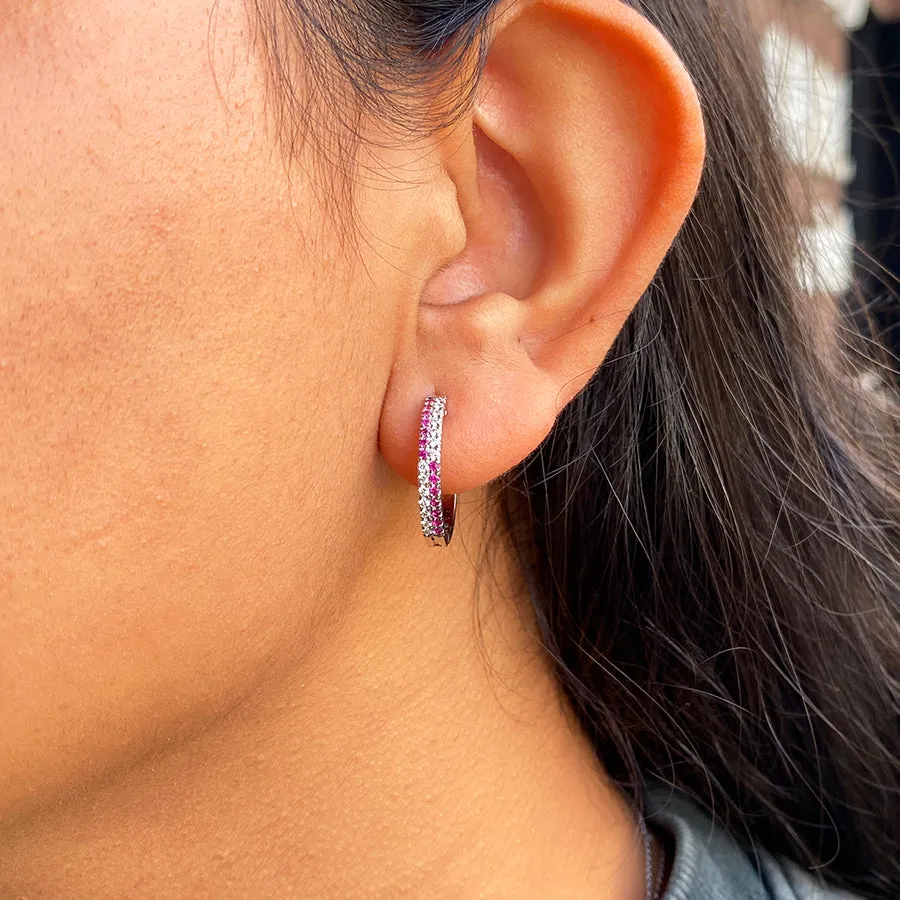 Ruby Diamond Hoop Earrings