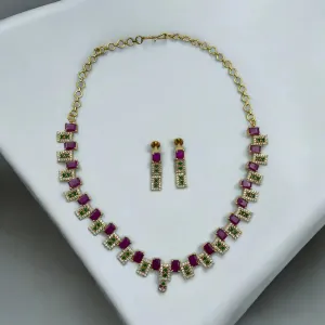 Ruby Elegance Necklace and Earrings Set