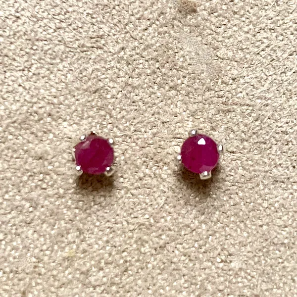 Ruby Faceted Post Earrings