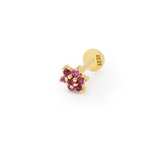 RUBY FLOWER PIERCING