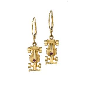 Ruby Race Car Earrings