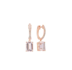 Sabel Collection Rose Gold Morganite and Diamond Dangle Earrings