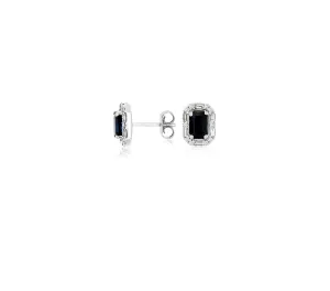 Sabel Collection White Gold Sapphire and Diamond Earrings