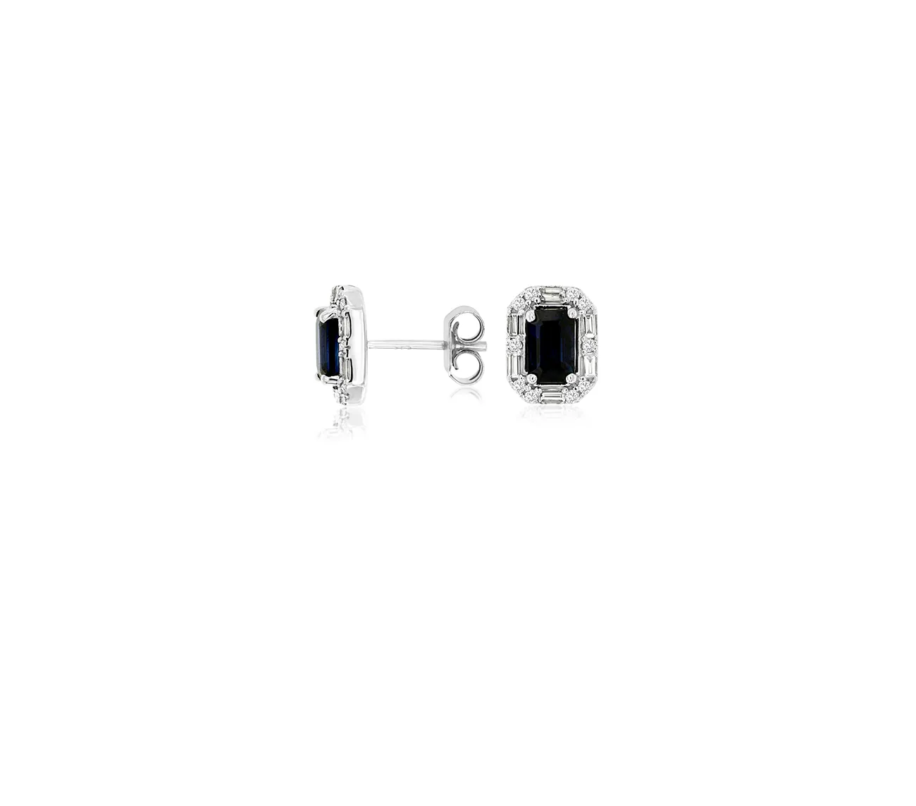 Sabel Collection White Gold Sapphire and Diamond Earrings