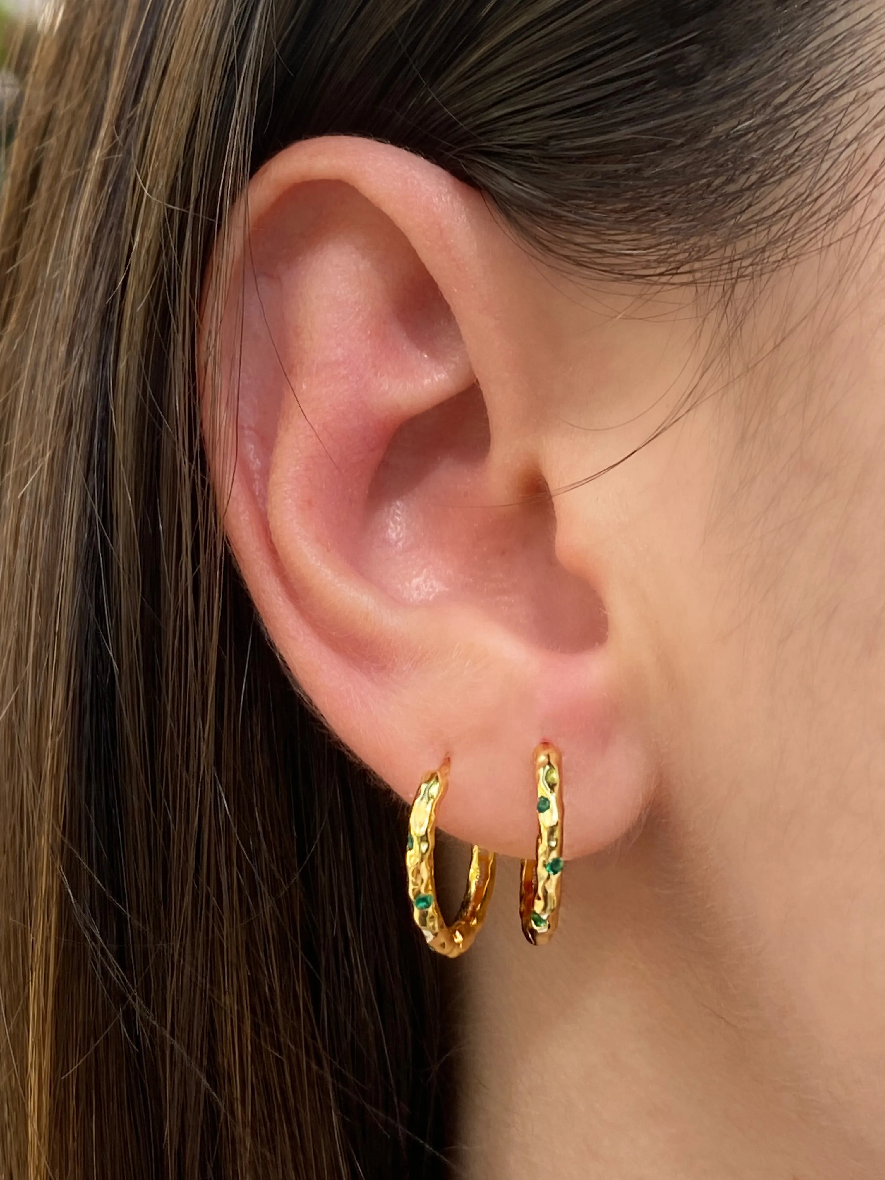 Sage Emerald Hoops