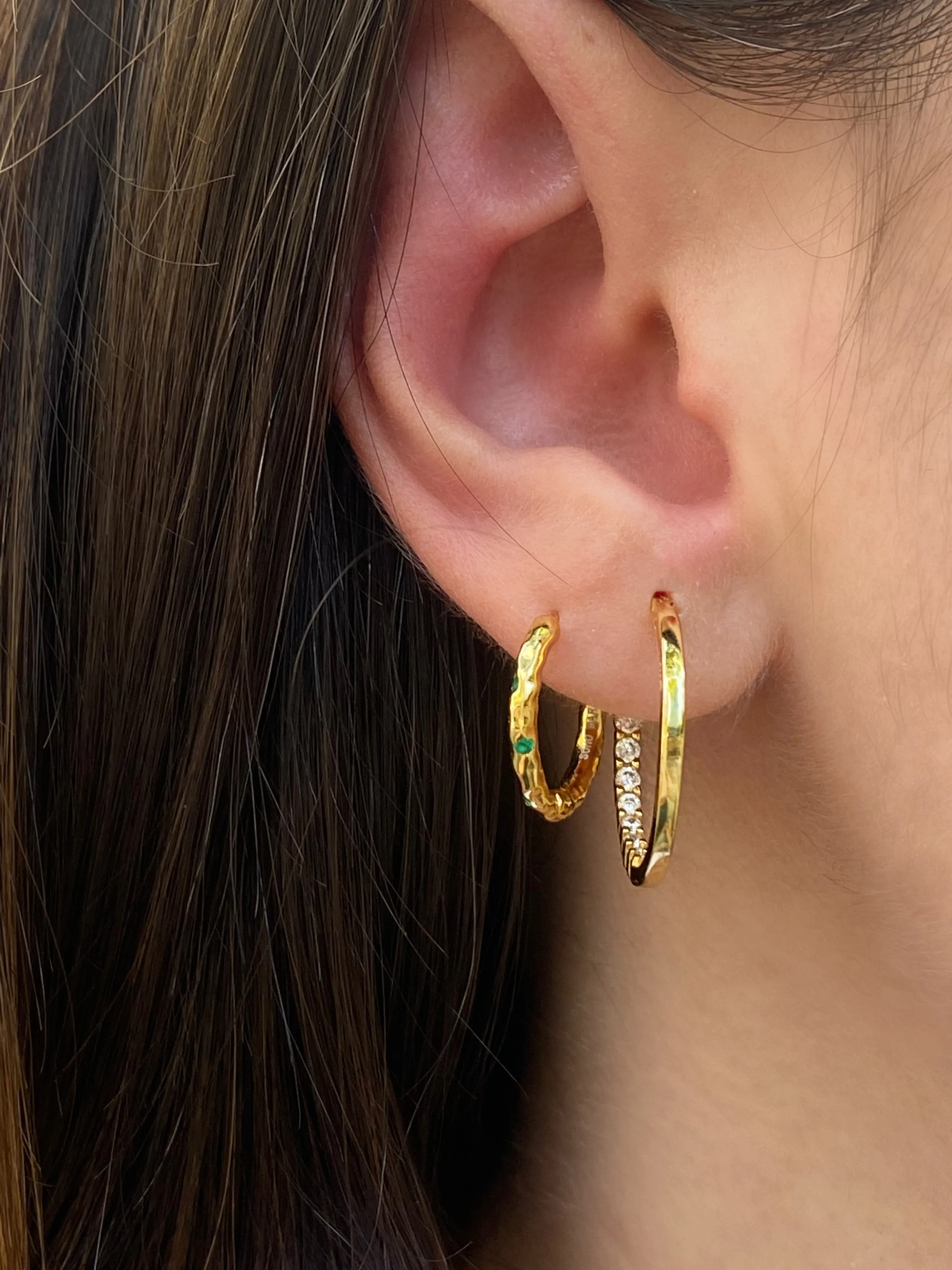 Sage Emerald Hoops