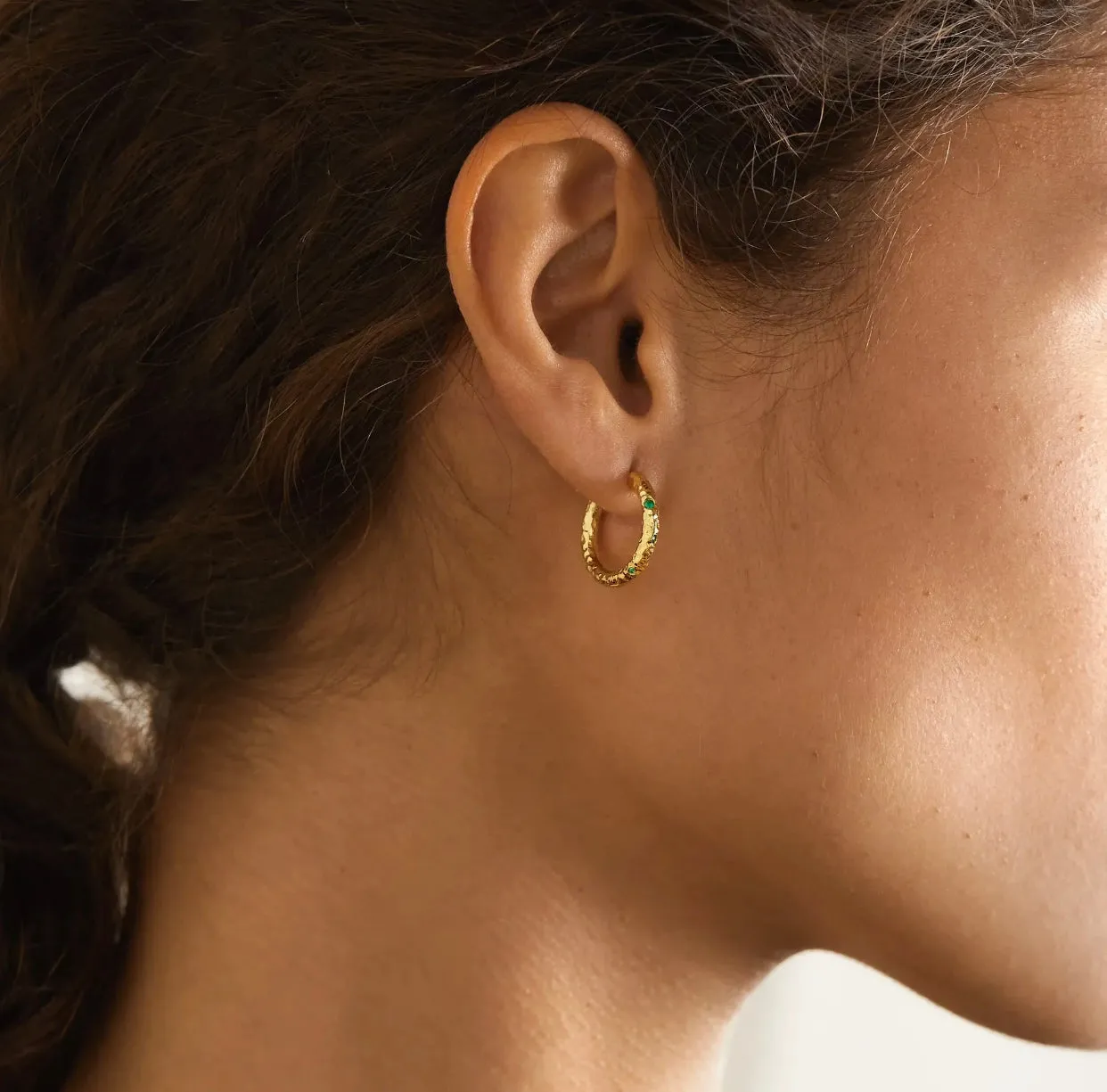 Sage Emerald Hoops