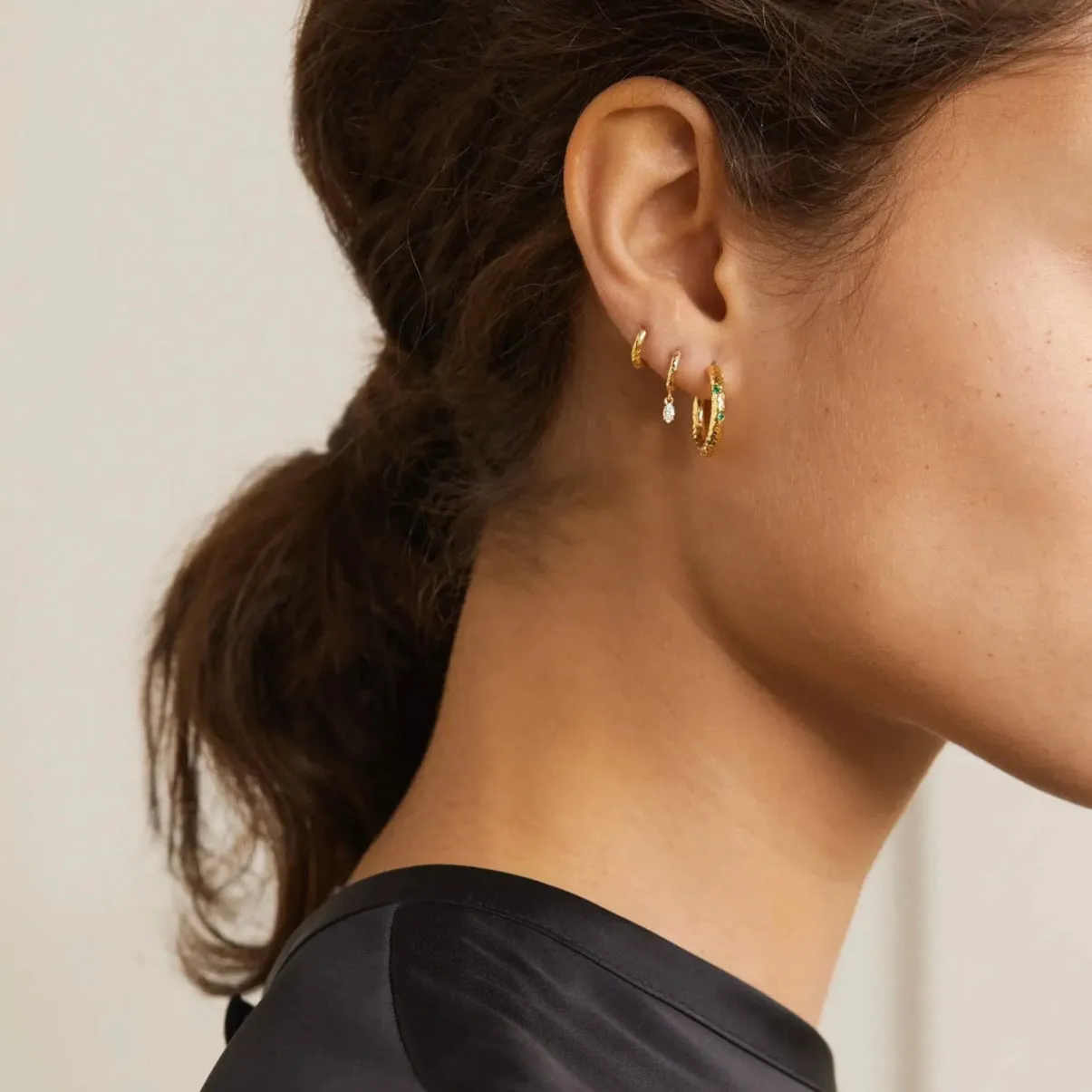 Sage Emerald Hoops