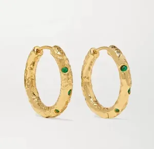 Sage Emerald Hoops