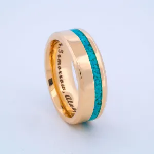 SALE RING - Yellow Gold, & Turquoise - Size 10