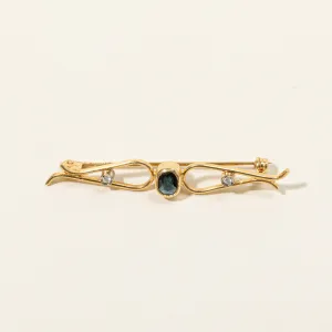 Sapphire & Diamond Brooch | 0.34ct, 0.03ctw |