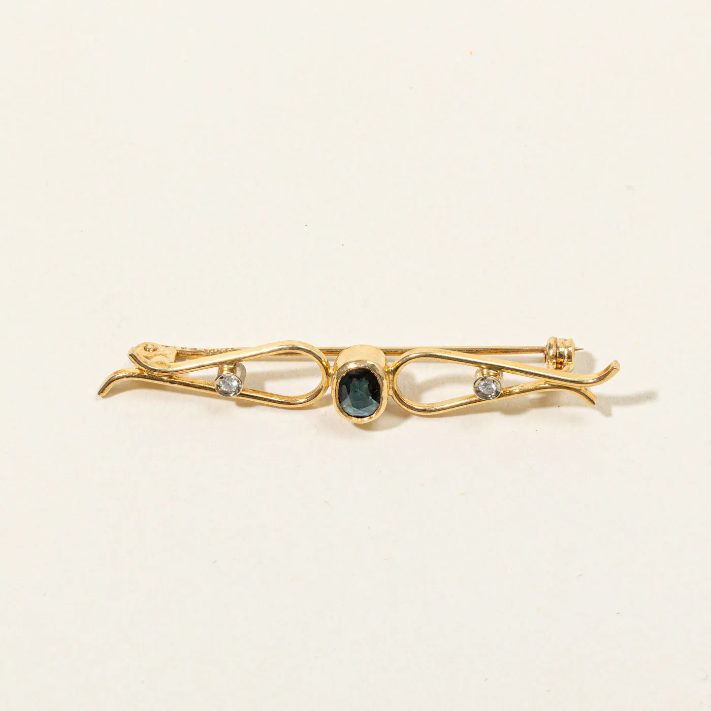 Sapphire & Diamond Brooch | 0.34ct, 0.03ctw |