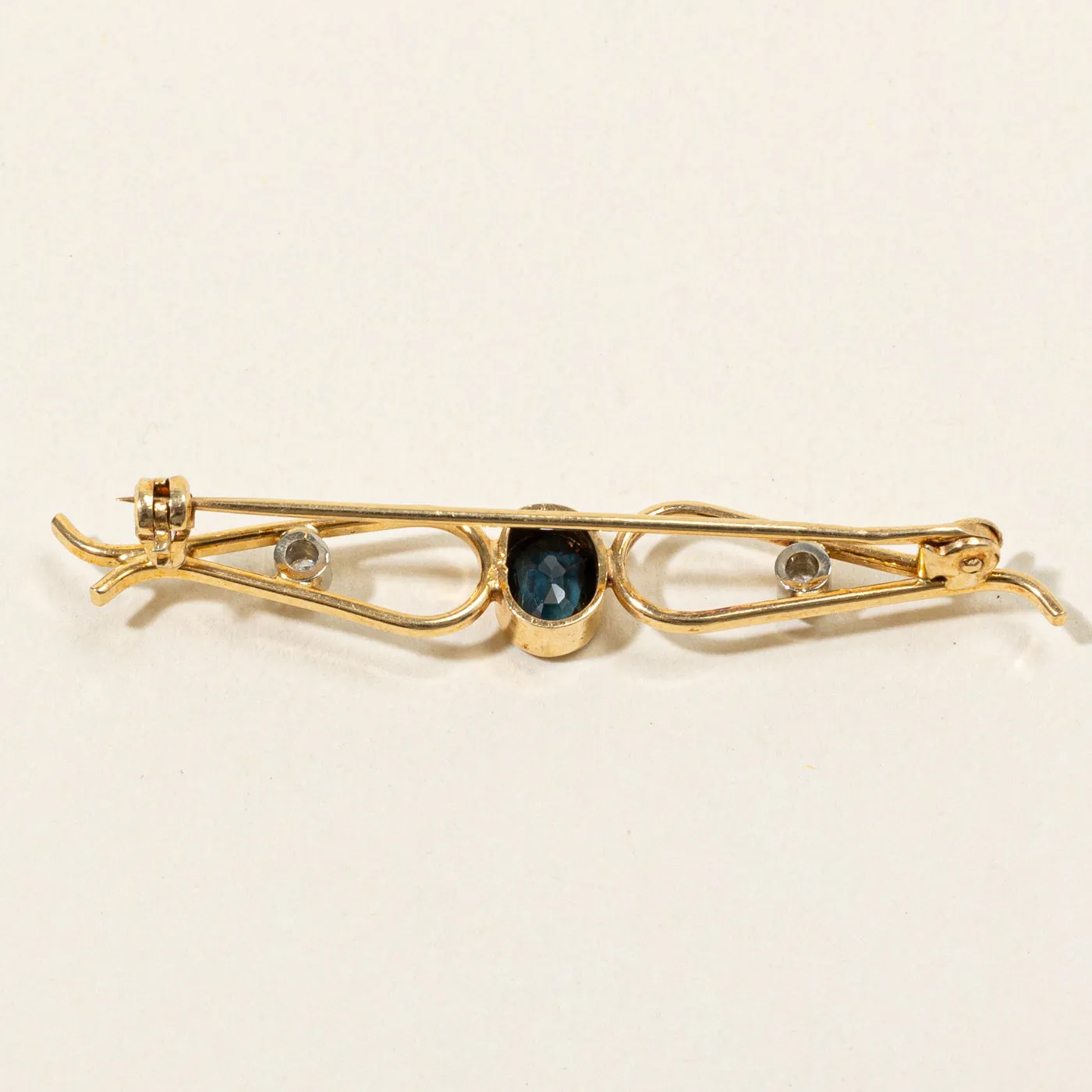 Sapphire & Diamond Brooch | 0.34ct, 0.03ctw |