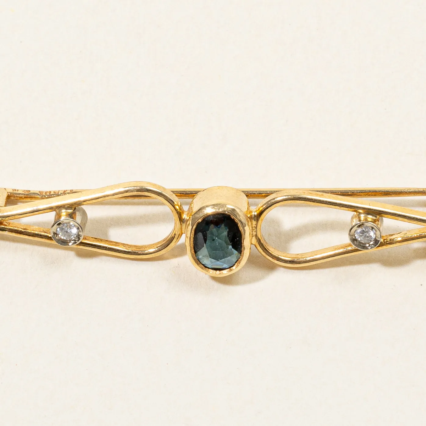 Sapphire & Diamond Brooch | 0.34ct, 0.03ctw |