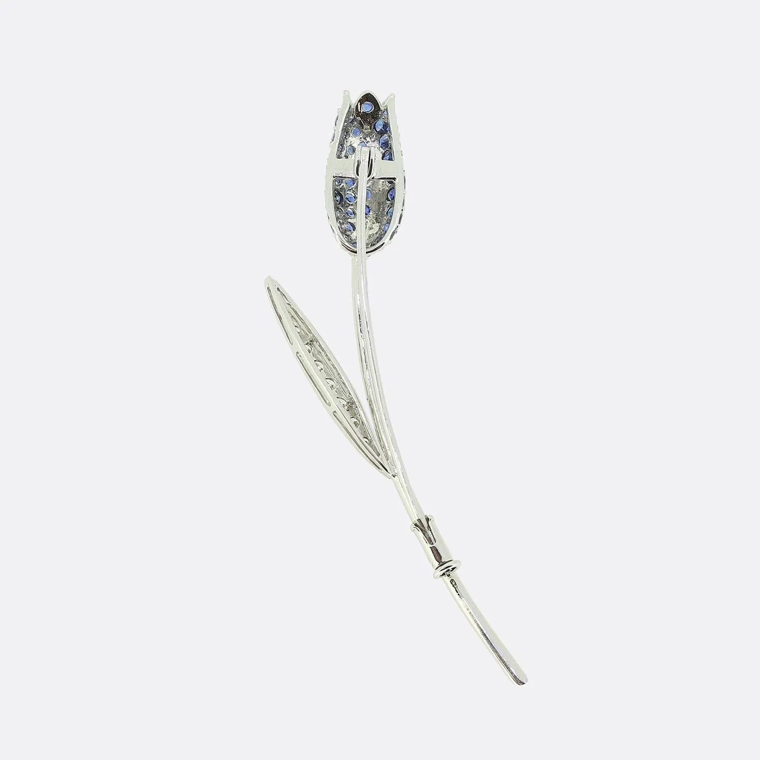 Sapphire and Diamond Flower Brooch