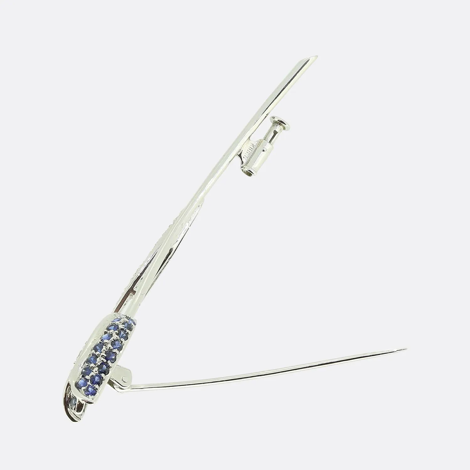Sapphire and Diamond Flower Brooch