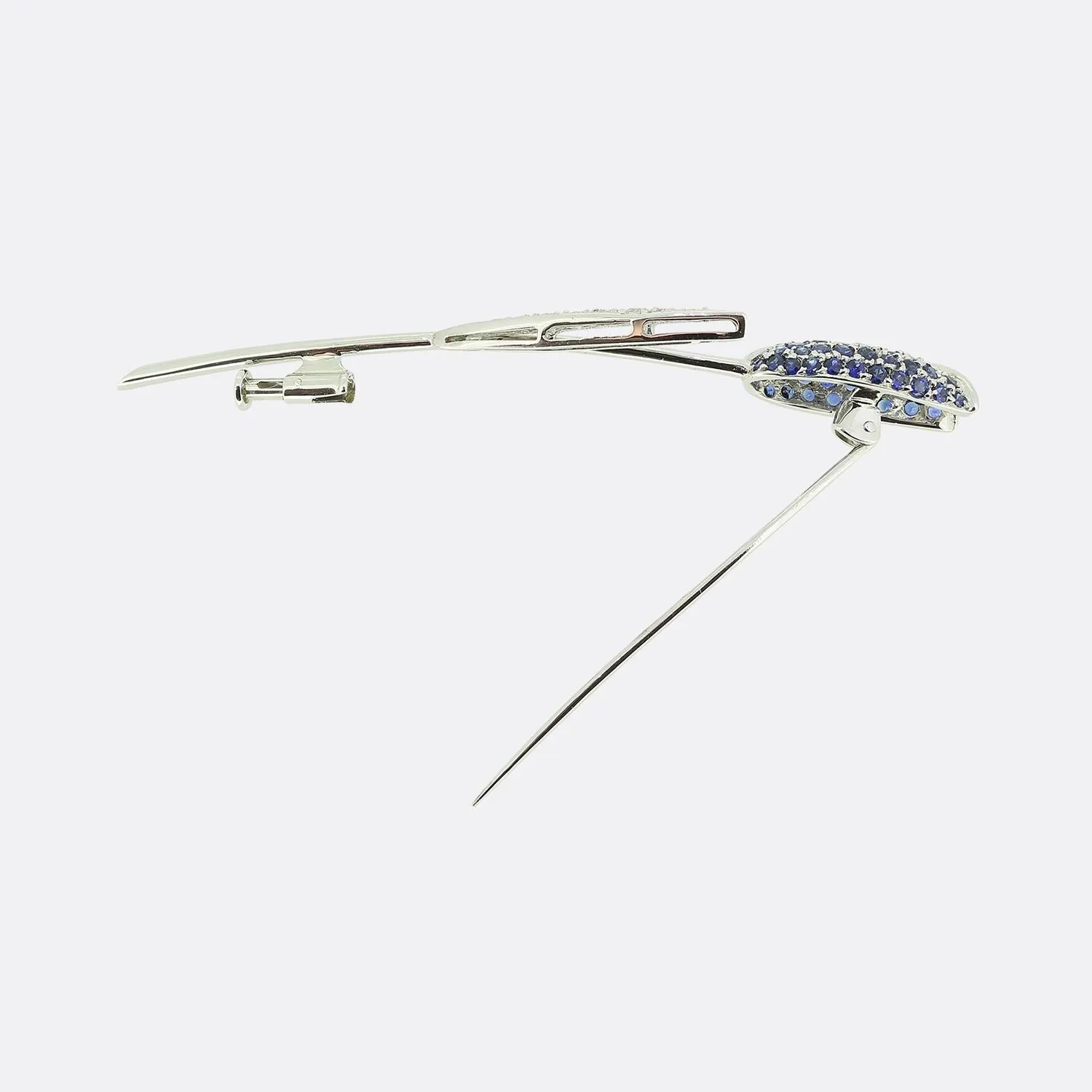 Sapphire and Diamond Flower Brooch