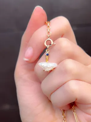 Sapphire and River Pearl Claw Conversion Pendant