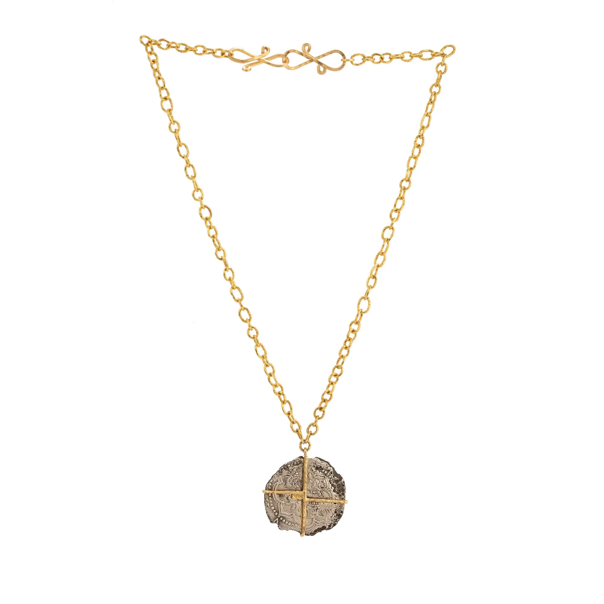 shipwreck i silver coin necklace
