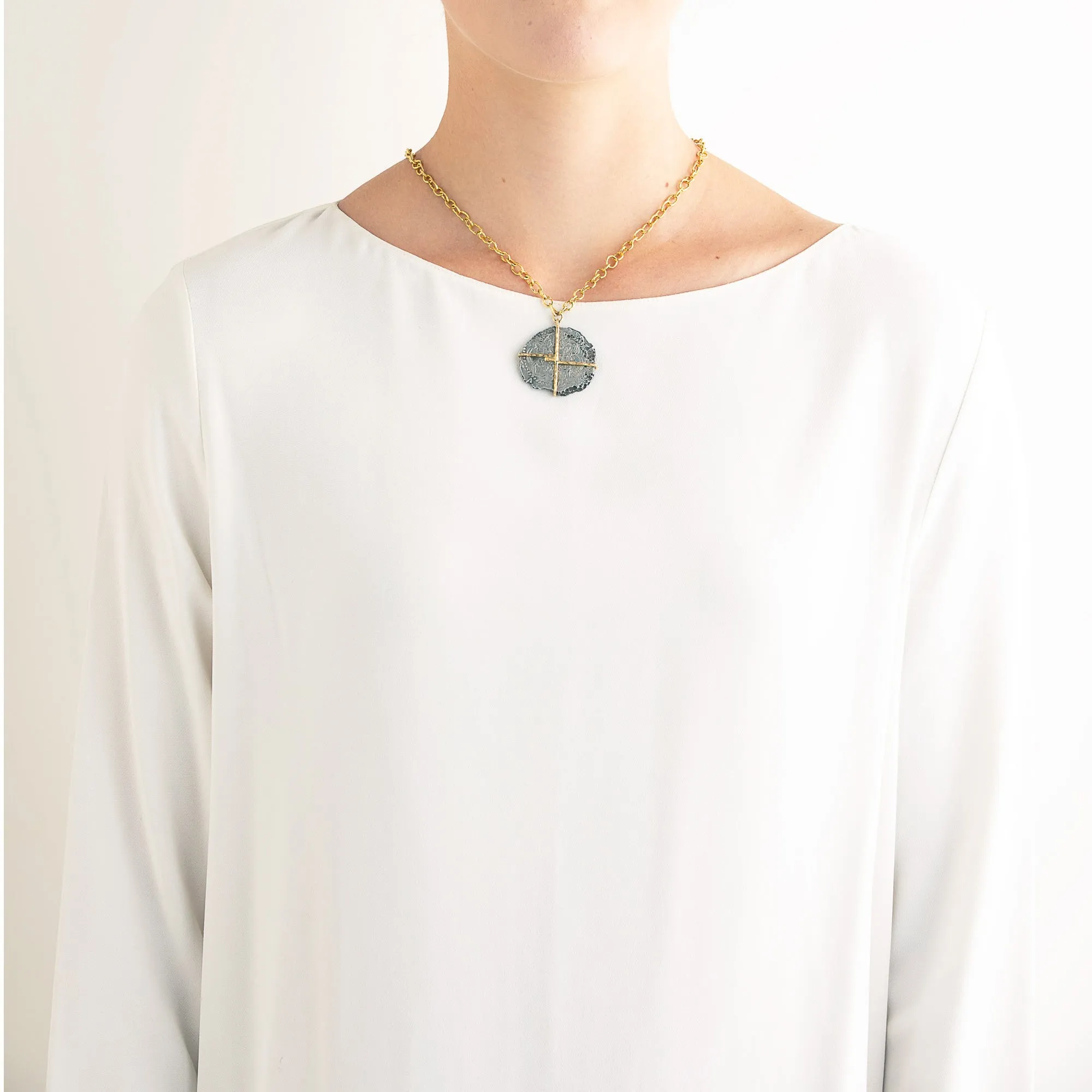 shipwreck i silver coin necklace