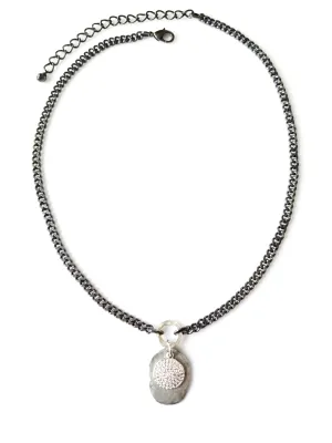 Short Silver Coin Silver Disc Necklace