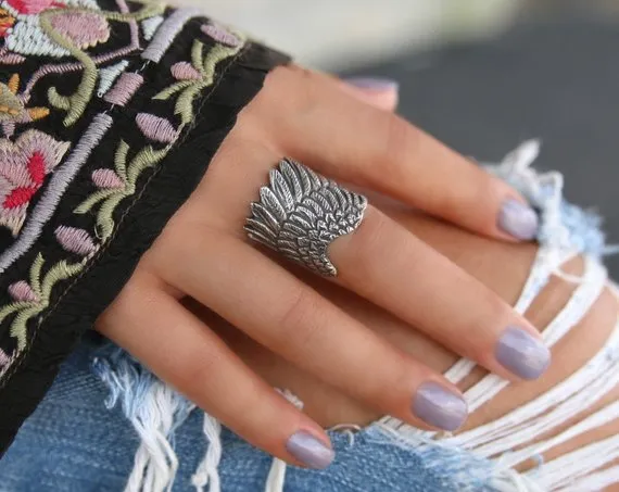 Silver Angel Wing Ring