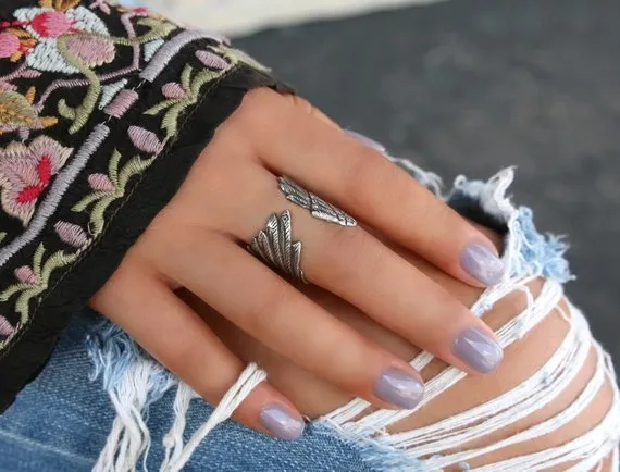Silver Angel Wing Ring
