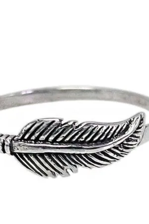 Silver Feather Stacking Ring