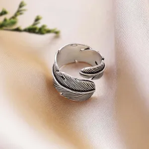 Silver Feathers Rings