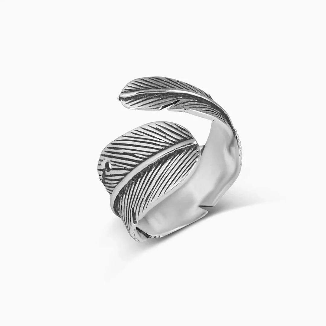 Silver Feathers Rings