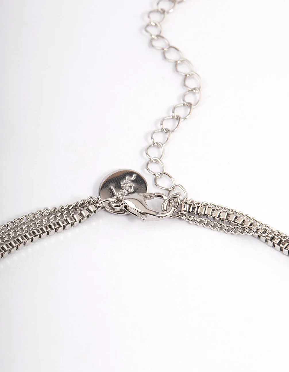 Silver Layered Smiley Gummy Necklace