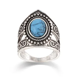 SILVER TURQUOISE SIZE 9  RINGS #ADX6800241 (SHA2)
