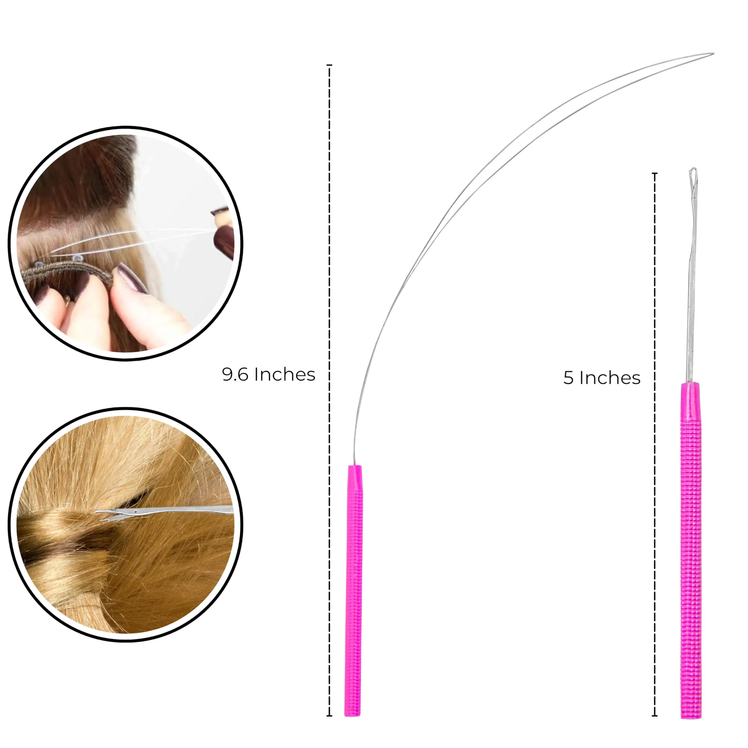 SIVOTE Professional Micro Bead Hair Extensions Tool Kit Pink - Stainless Steel Pliers, Pulling Hook, and Beads Device