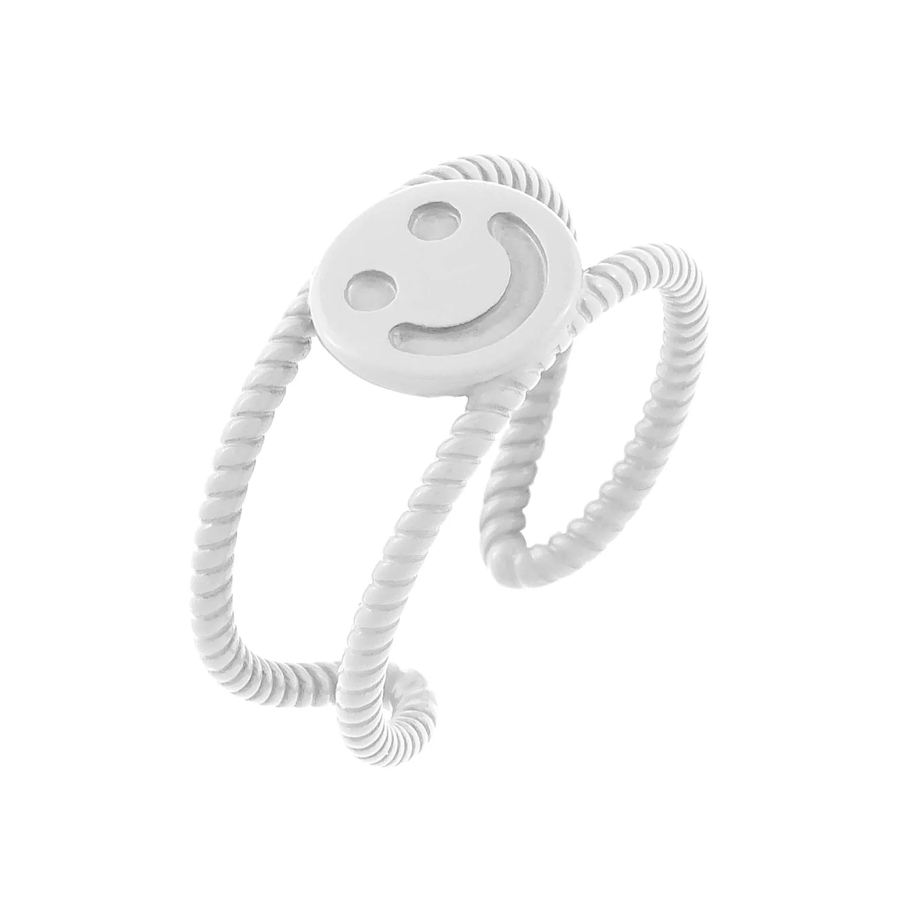 Smiley Face Twist Adjustable Ring