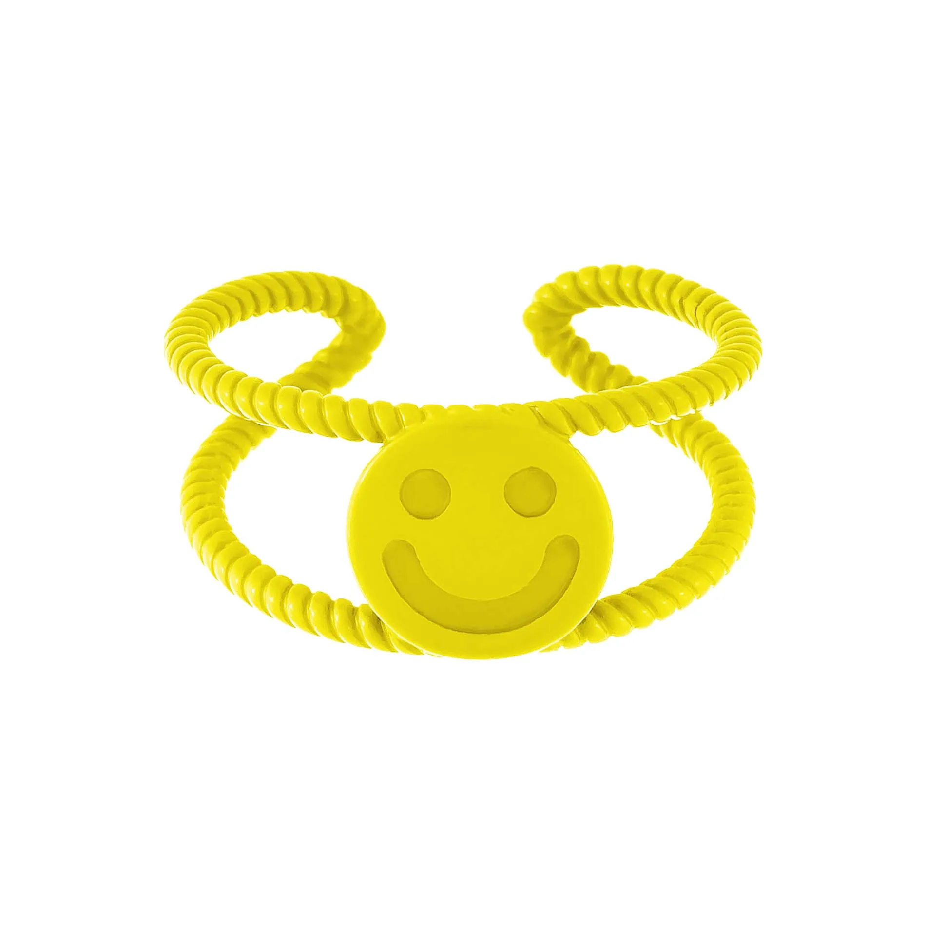 Smiley Face Twist Adjustable Ring