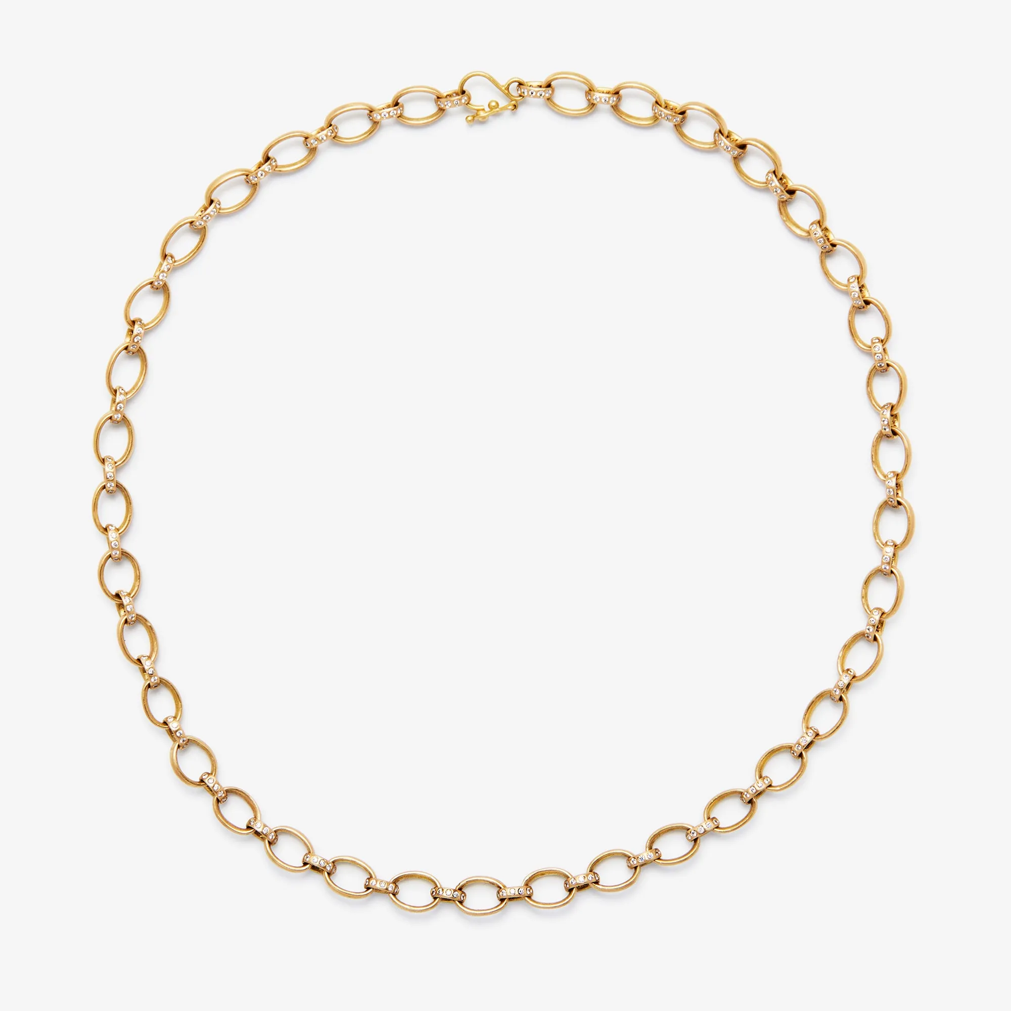 Sonoma Mixed Link Diamond Chain Necklace in 20K Peach Gold