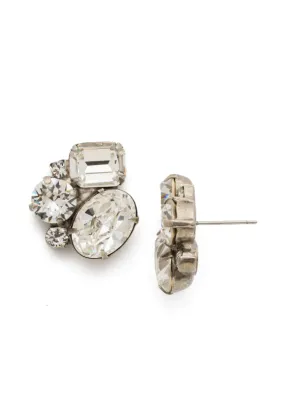 Sorrelli Emerald Cluster Stud Earrings - Crystal