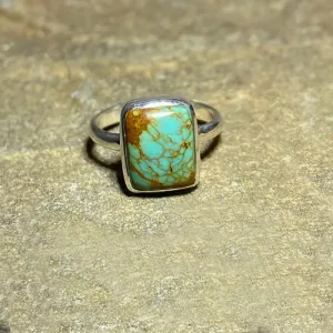 Square Arizona Turquoise Ring- Size 6