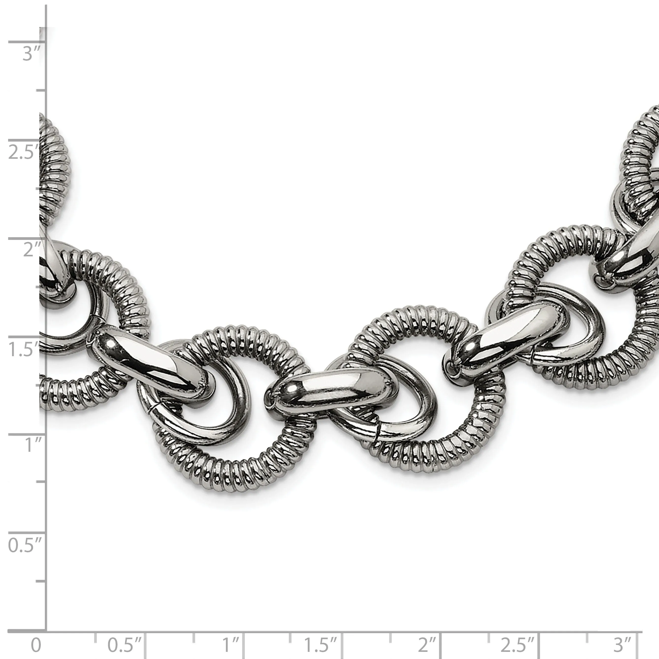 Stainless Steel Fancy Link Necklace