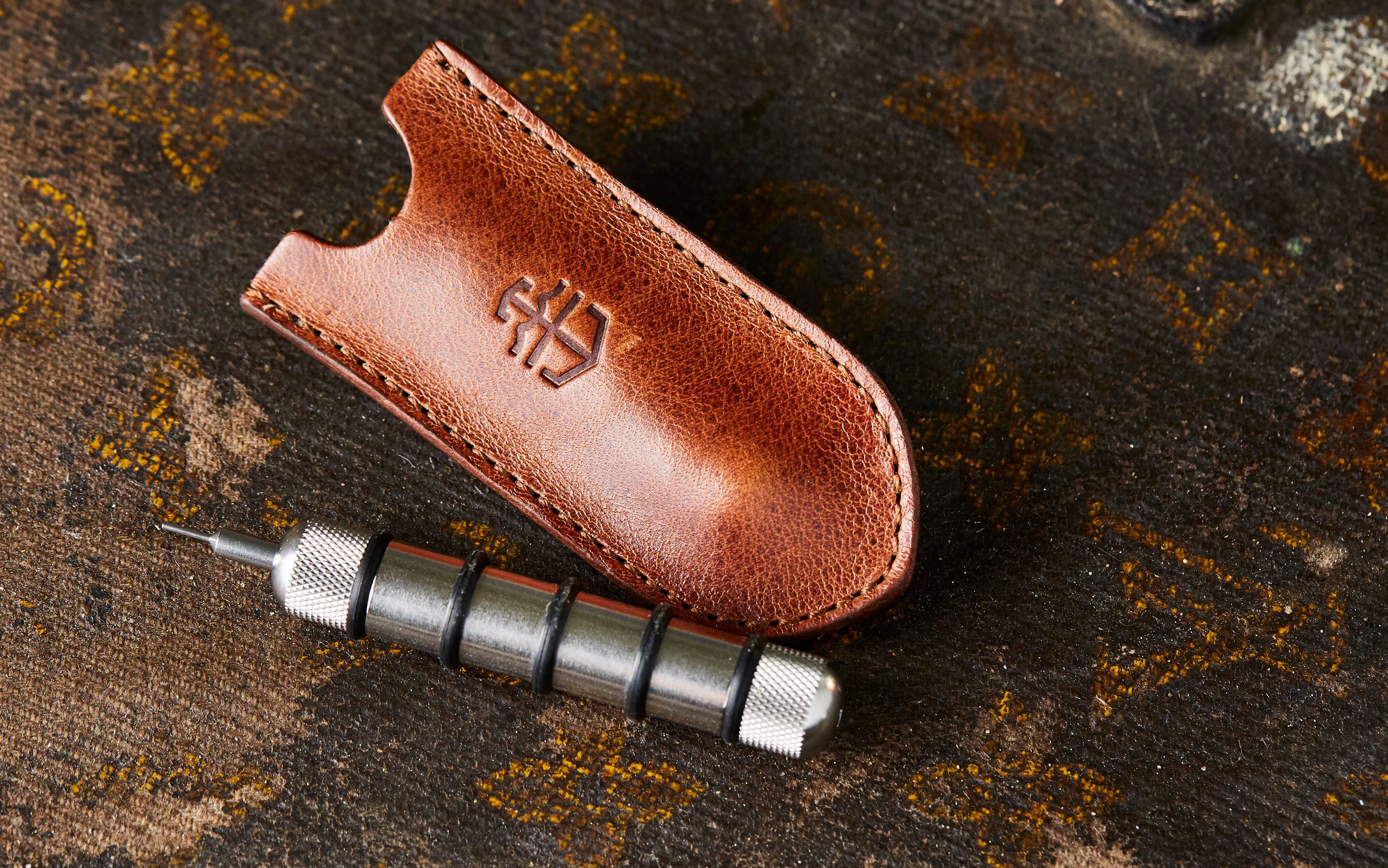 Stainless Steel Watch Tool with Vintage Leather Case
