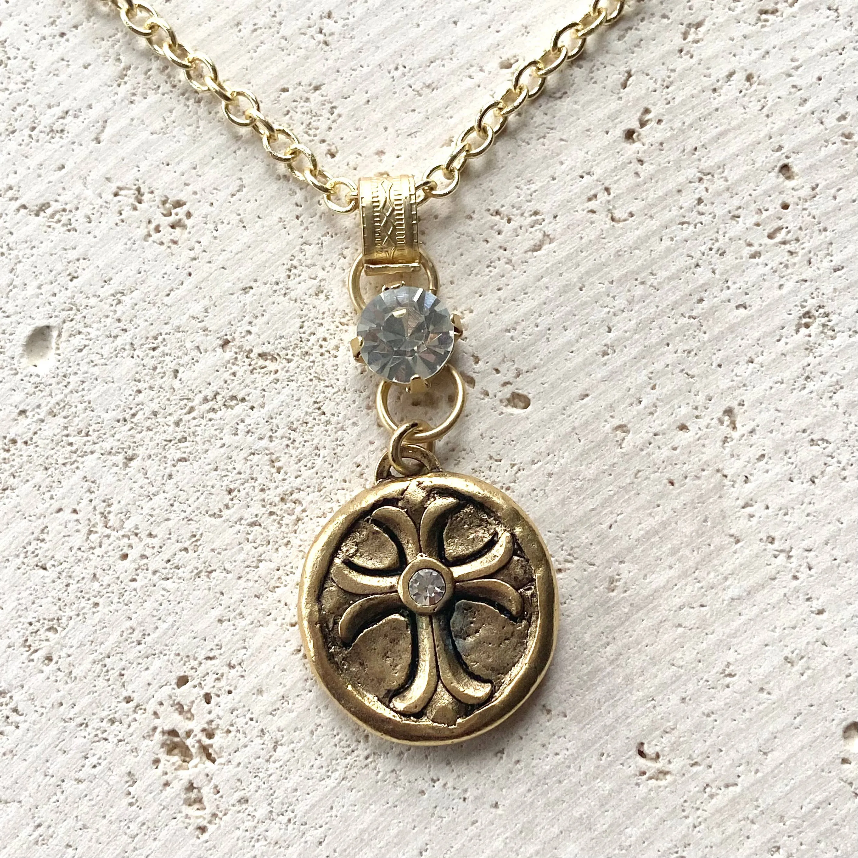 Stamped Dragonfly With Crystals